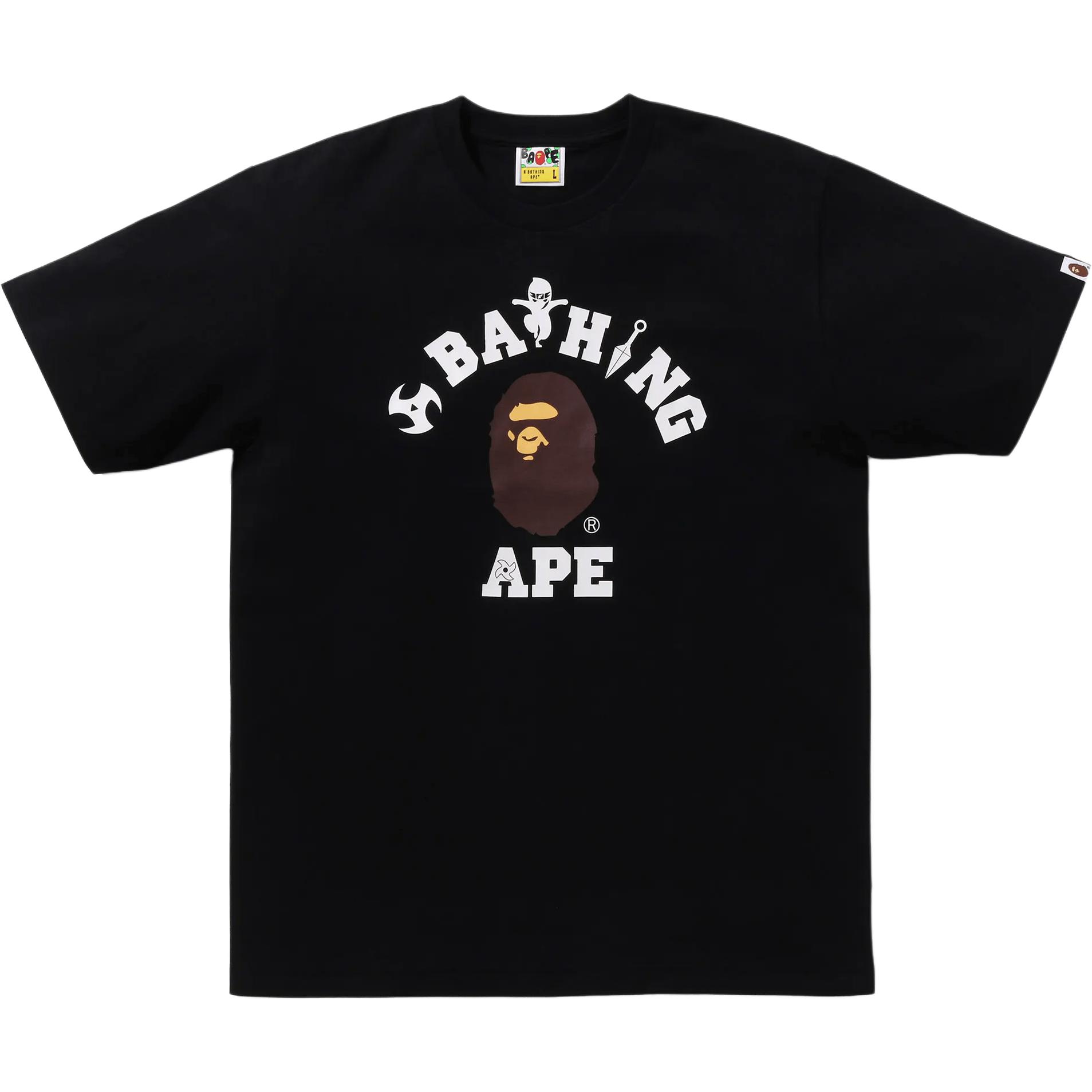 

Футболка Bape в стиле колледжа с вышивкой A BATHING APE, черный