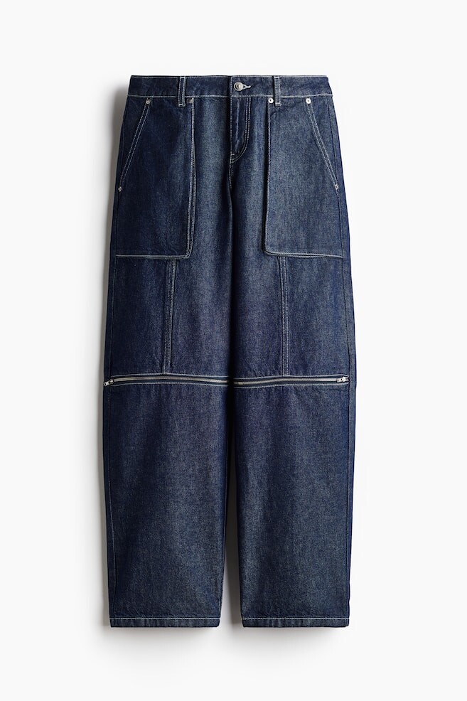 

Джинсы Barrel с низким карго H&M, синий