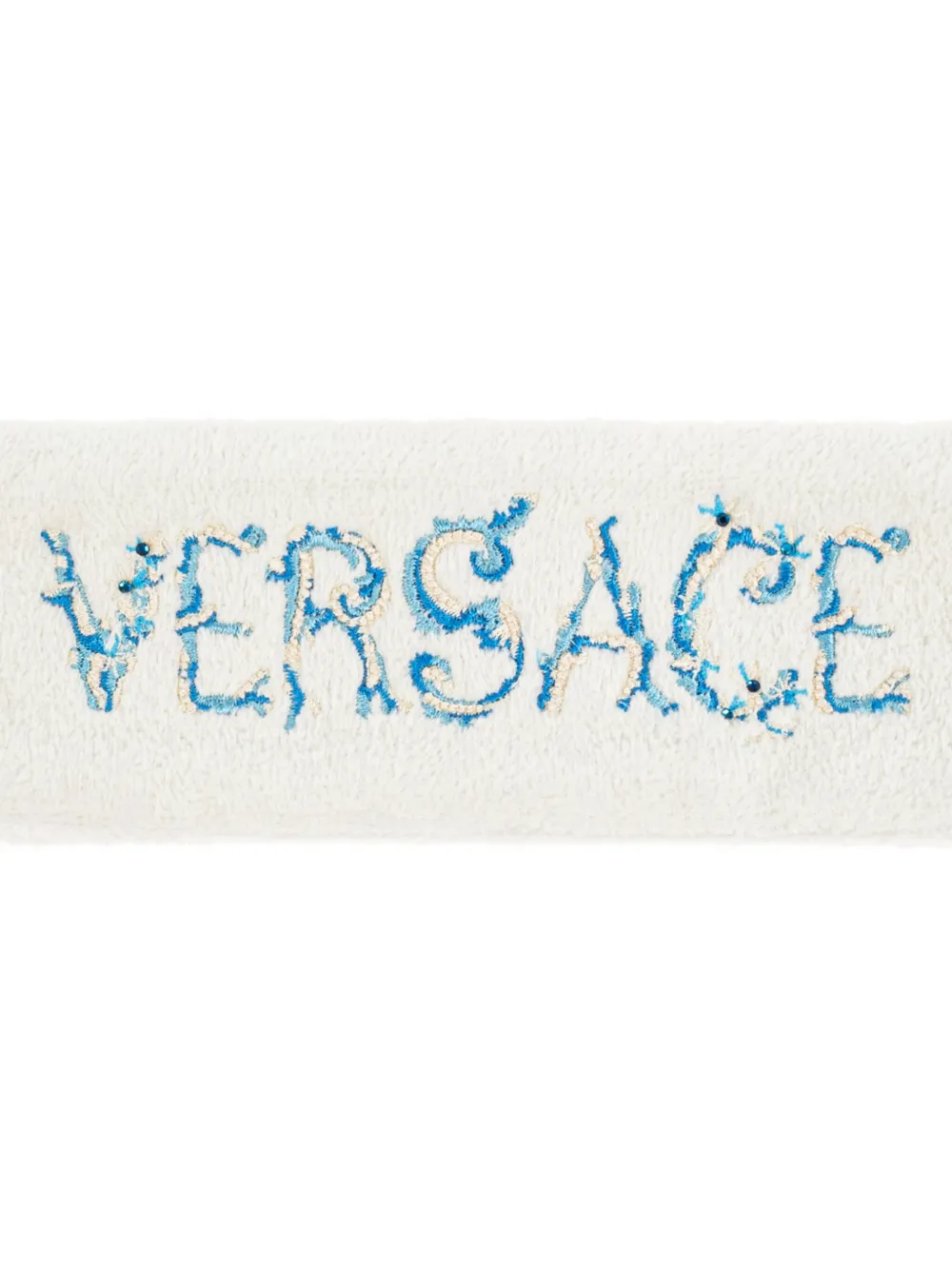 Повязка на голову с вышитым логотипом Versace, белый — фото 3
