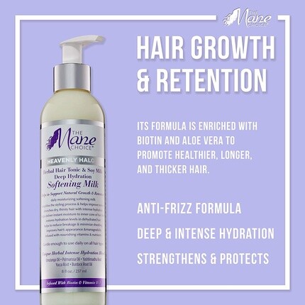 Heavenly Halo Herbal Hair Tonic & Soy Milk Глубокое увлажнение Смягчающее молочко 8 унций The Mane Choice — фото 3