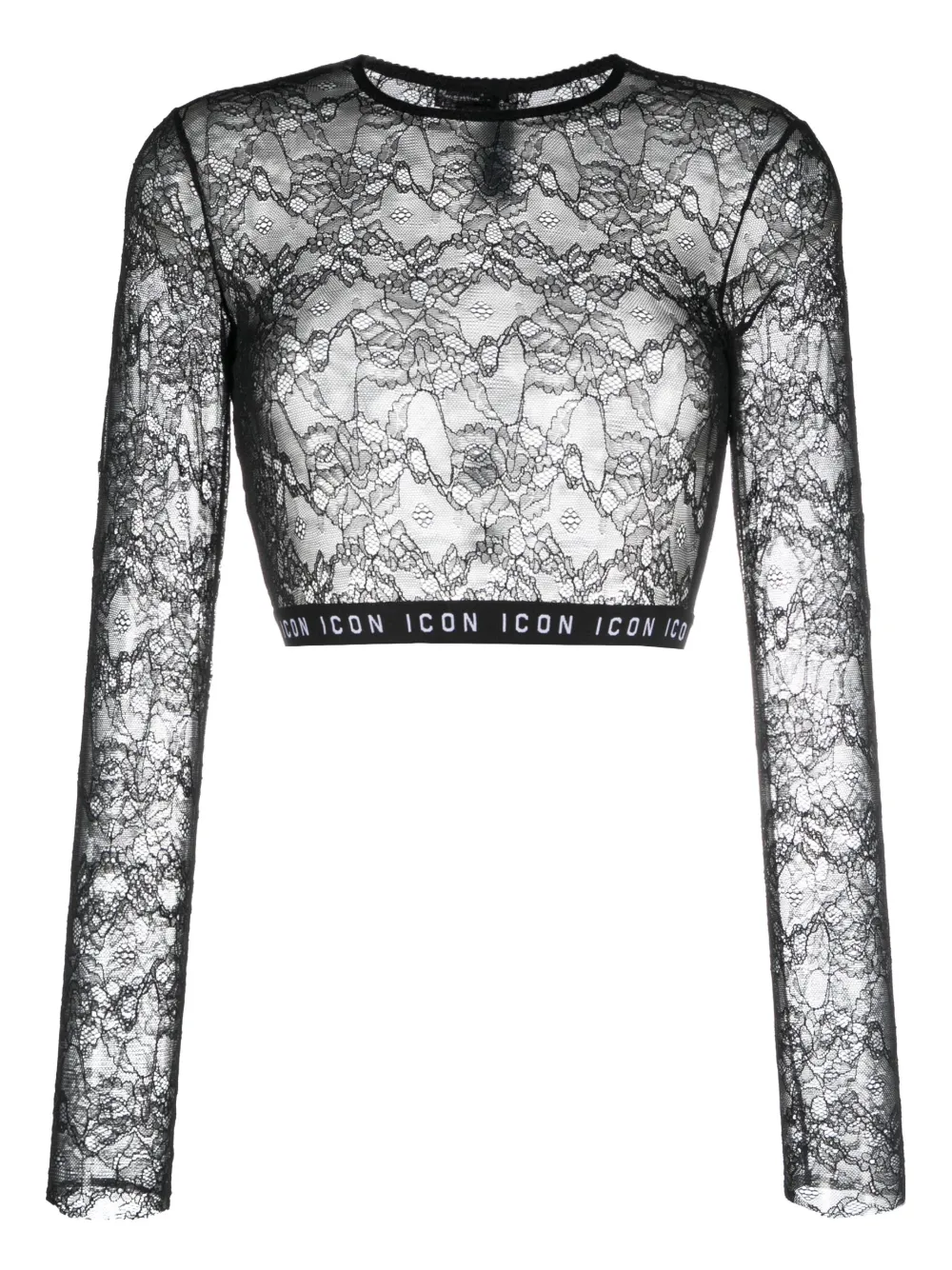 

Укороченный кружевной топ Be Icon DSQUARED2, черный