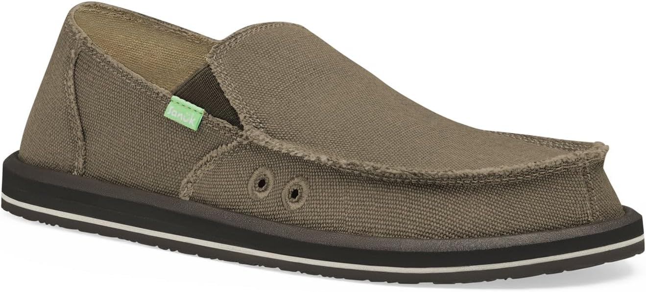Мужские слипоны Sanuk Vagabond Sidewalk Surfer, Стелька с высокой амортизацией, Скукоживаемые обувь для мужчин, Мужские лоферы без шнурков, коричневый — фото 3