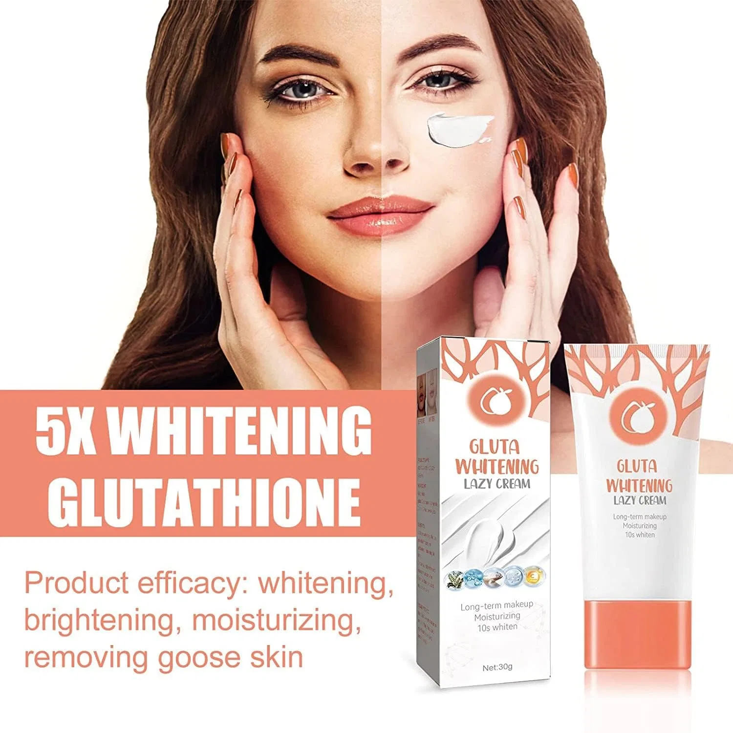 Крем для лица Ftxjehg — Дневной Gluta Whitening Lazy Cream — фото 2