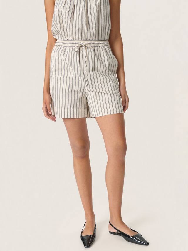 

Хлопковые шорты Anvitte с завязками и полосками Soaked In Luxury, Beige/Black