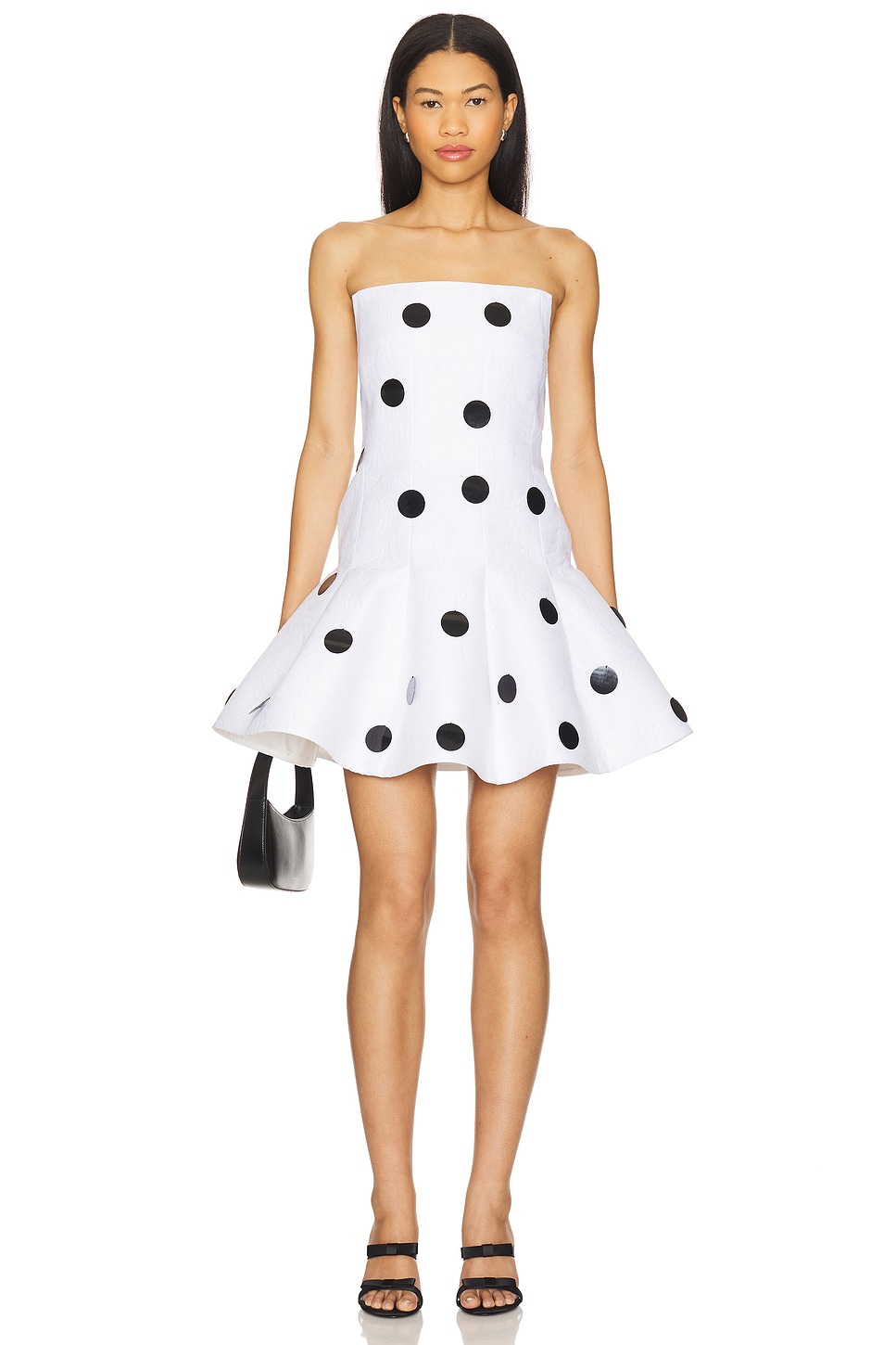 

Безбретельное мини-платье с расклешенной юбкой Prabal Gurung, white