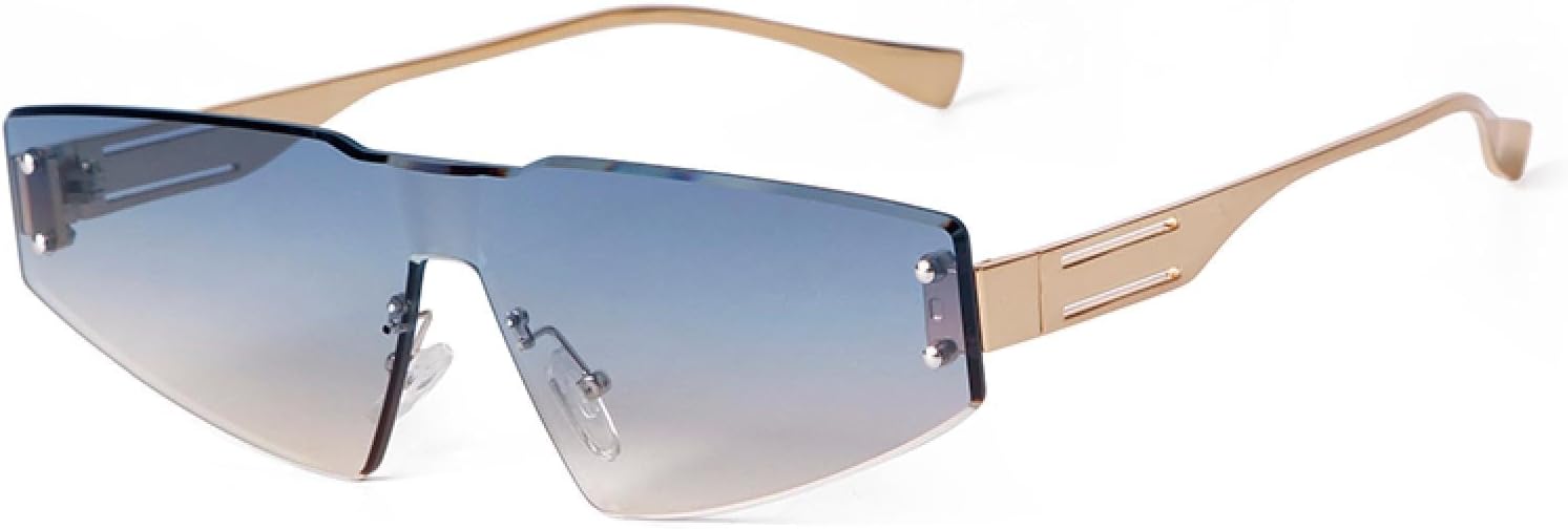 

Модные безрамочные розовые солнцезащитные очки «кошачий глаз» для женщин и мужчин, стильные безрамочные треугольные солнцезащитные очки с заклепками, защищающие от УФ-излучения TKKTLLT, C4