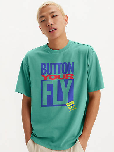 

Футболка с графическим принтом Vintage Fit Levi's, цвет Button Your Fly 501 - Green