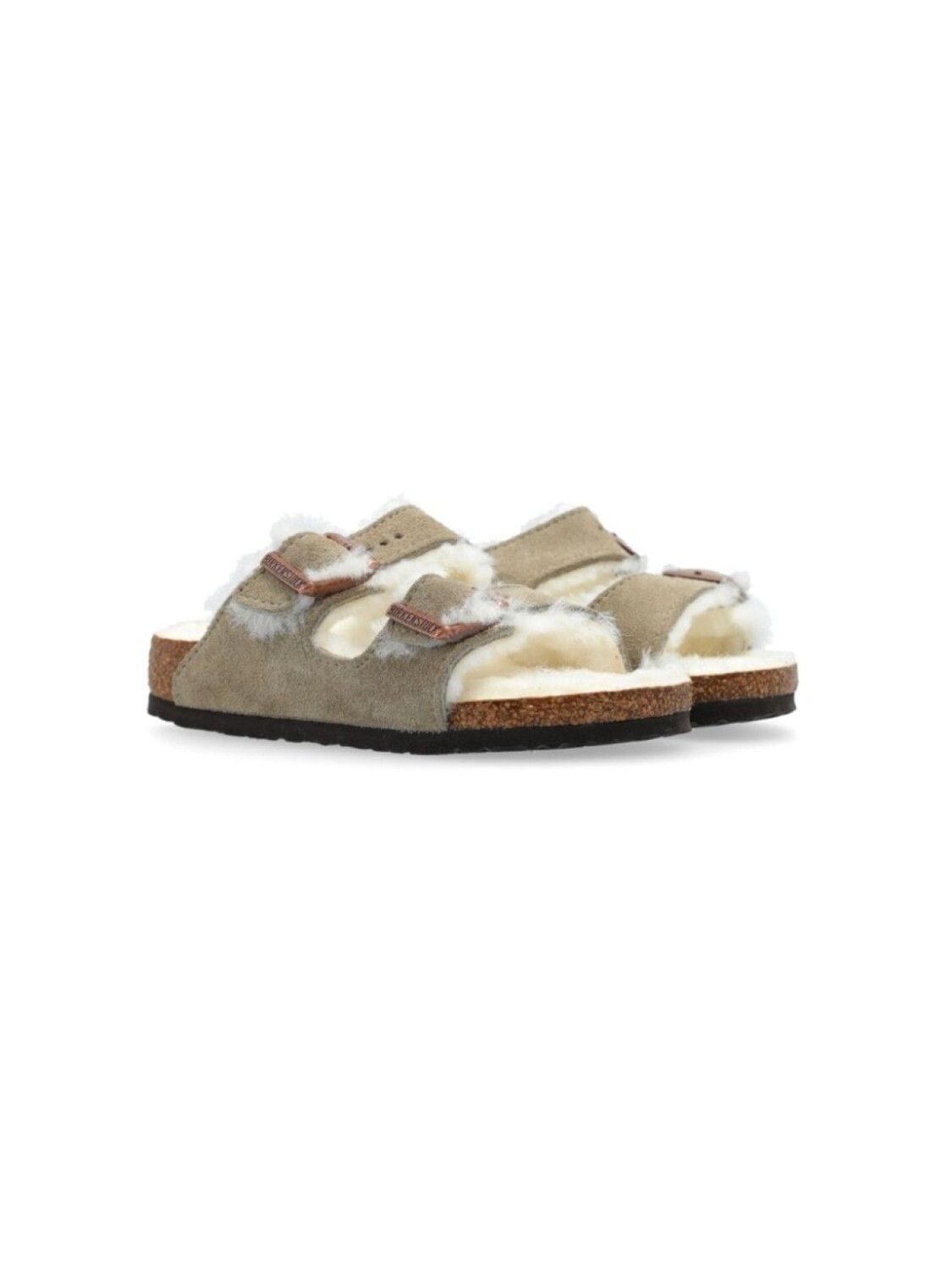 

Birkenstock Kids сандалии из овчины Аризона, нейтральный цвет