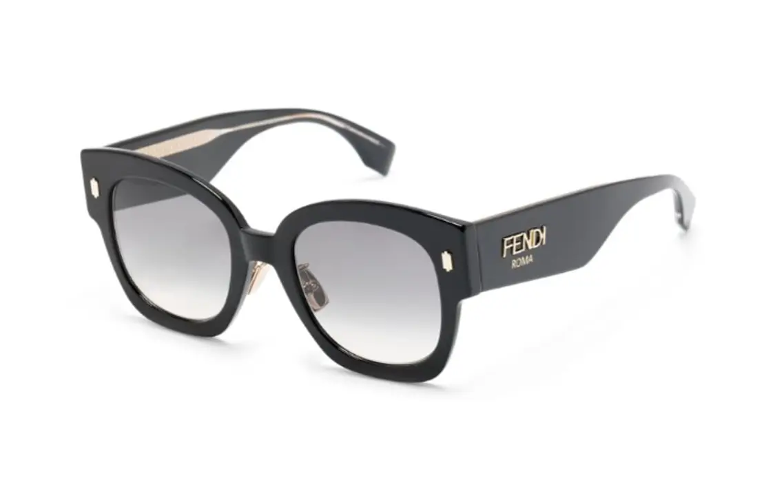 

FENDI Ацетатные солнцезащитные очки неправильной формы унисекс черные, Black
