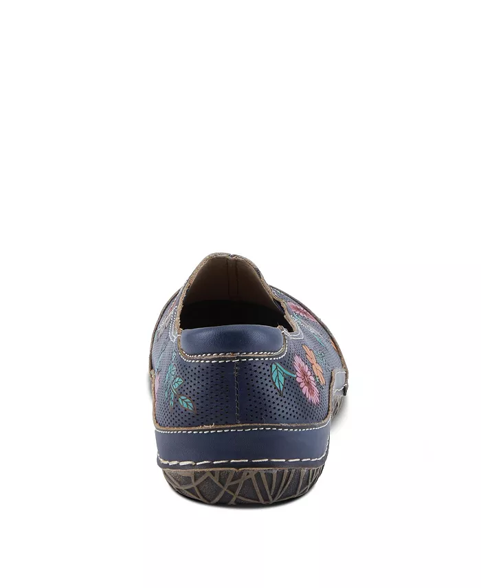 L'Artiste Women's Libora-Delite Роспись Вручную Кожаные Цветочные Слипоны Со Съемной Стелькой L'Artiste, синий — фото 3