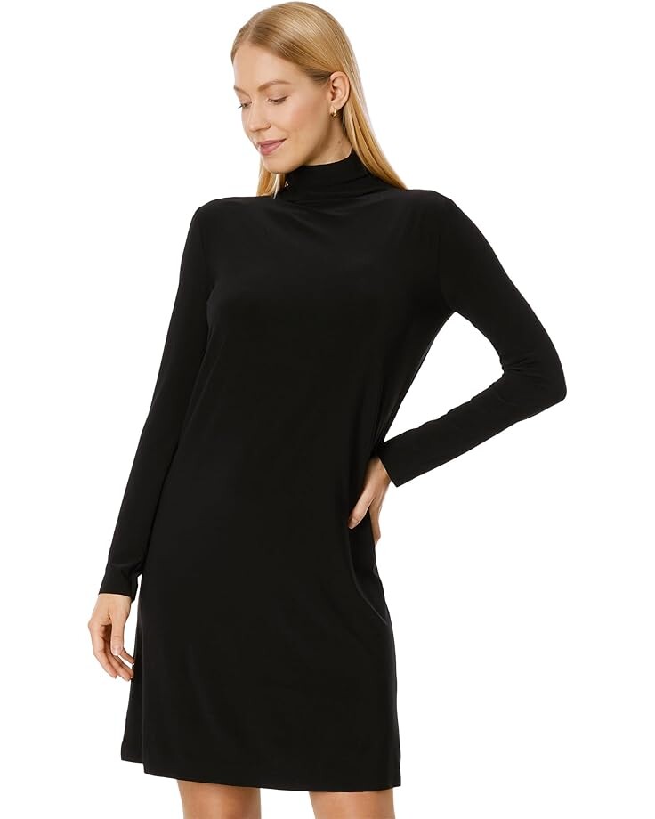 

Платье Norma Kamali Long Sleeve Turtleneck To Knee, черный