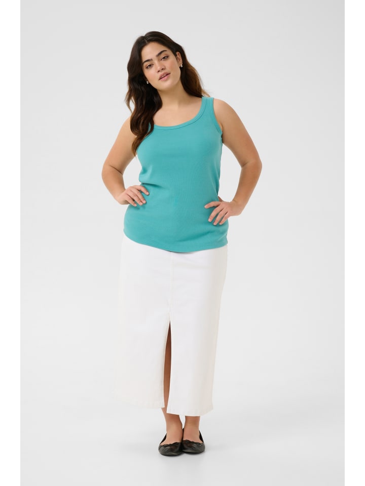 

KAFFE curve Футболка-джерси KCcarina облегающего кроя бирюзового цвета