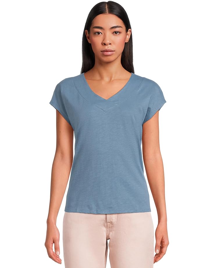 

Футболка L.L.Bean Organic Cotton V-Neck Cap Sleeve Tee, цвет Bayside Blue