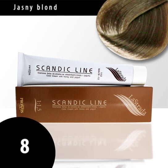 

Крем-краска для волос 8 светлый блондин Scandic Line LaStrada 100мл