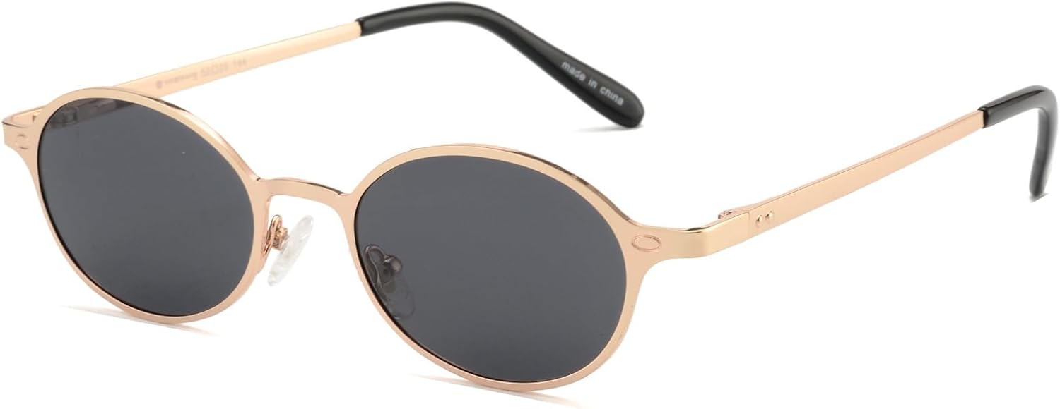 

Поляризованные ретро-солнцезащитные очки овальной формы для женщин и мужчин, модные в 2026 году, винтажные узкие круглые очки в стиле 80-х и 90-х годов VF2253 VIVIENFANG, Gold/Black