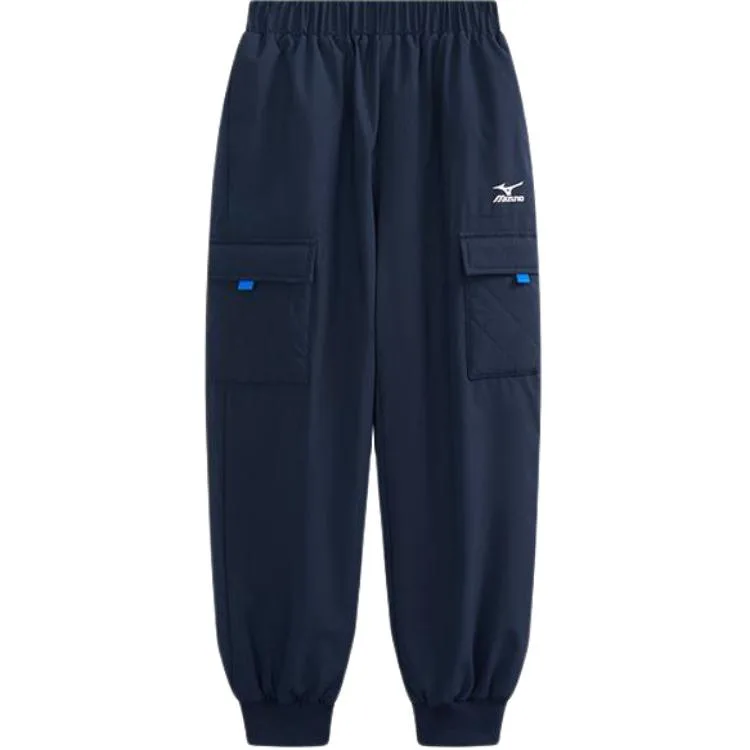 Детские пуховые штаны однотонные Mizuno, темно-синий