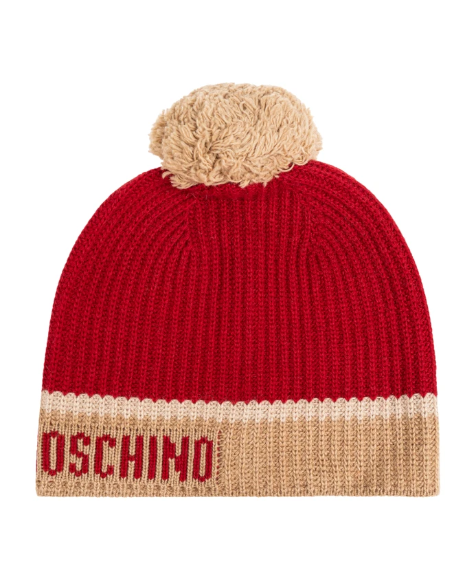 

Шапка с помпоном Moschino, красный