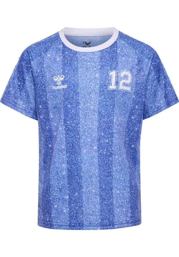 Футболка hummel hmlshimmer с коротким рукавом, с принтом Hummel, Dazzling Blue Bright White