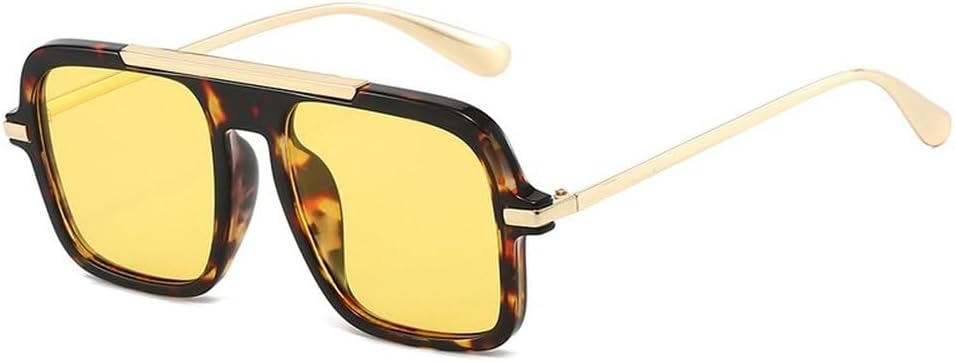 

Квадратные женские солнцезащитные очки, модные сине-желтые оттенки, защита от ультрафиолета UV400, ретро-стиль, леопардовый градиент, мужские солнцезащитные очки SKFGNX, Leopard Yellow