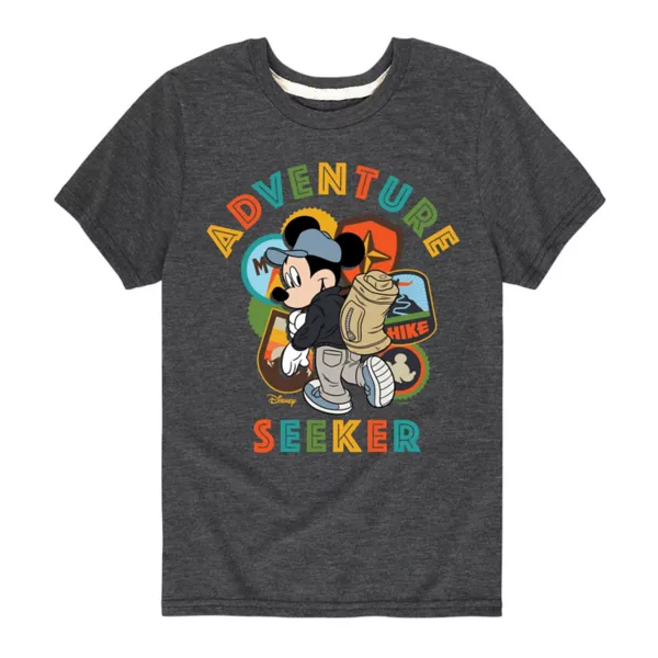

Футболка с рисунком искателя приключений Микки Мауса для мальчиков 8-20 лет Disney, серый
