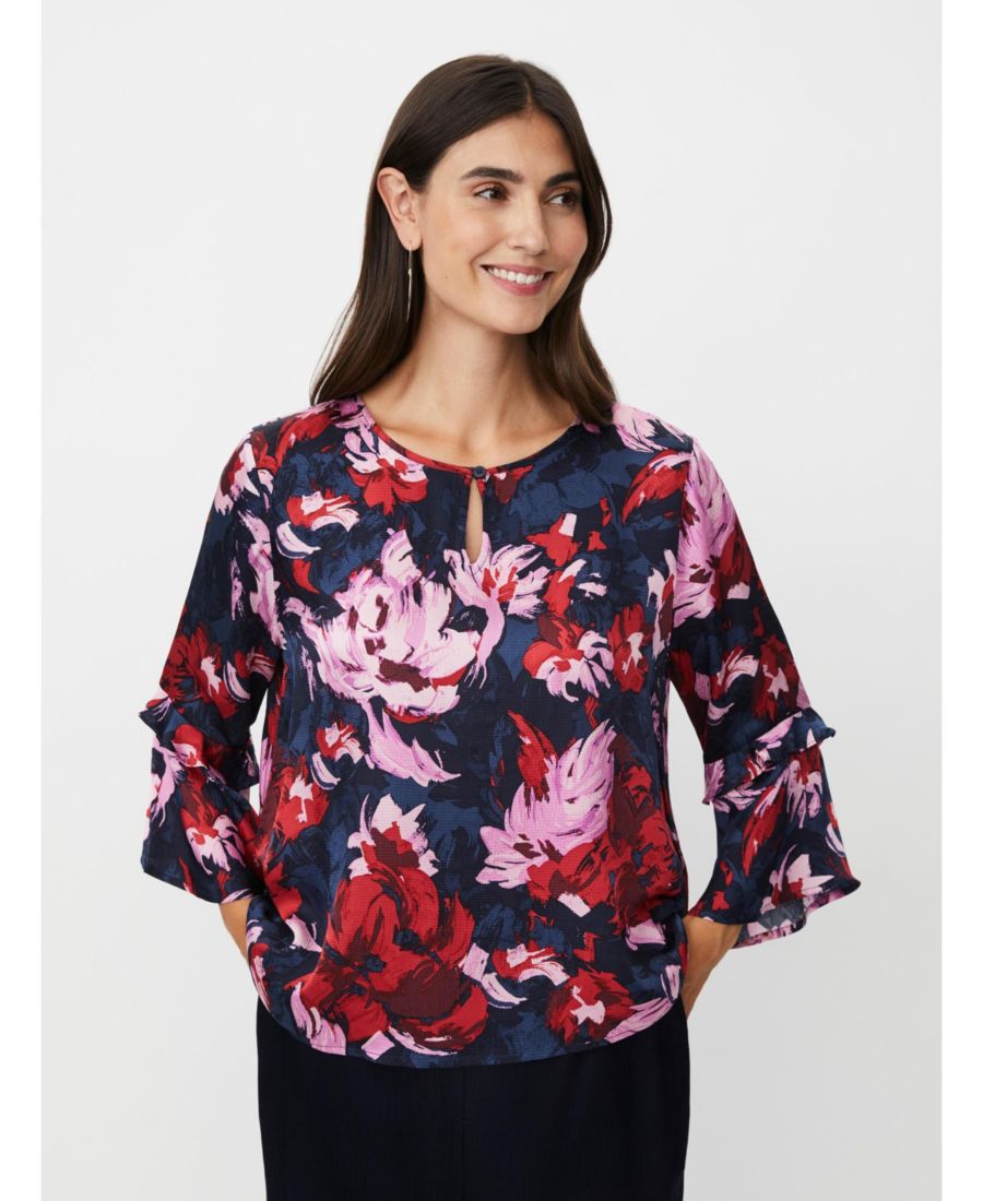 

Женская блузка MaBimelda с цветочным принтом и вырезом-капелькой Masai Copenhagen, Scarlet sage