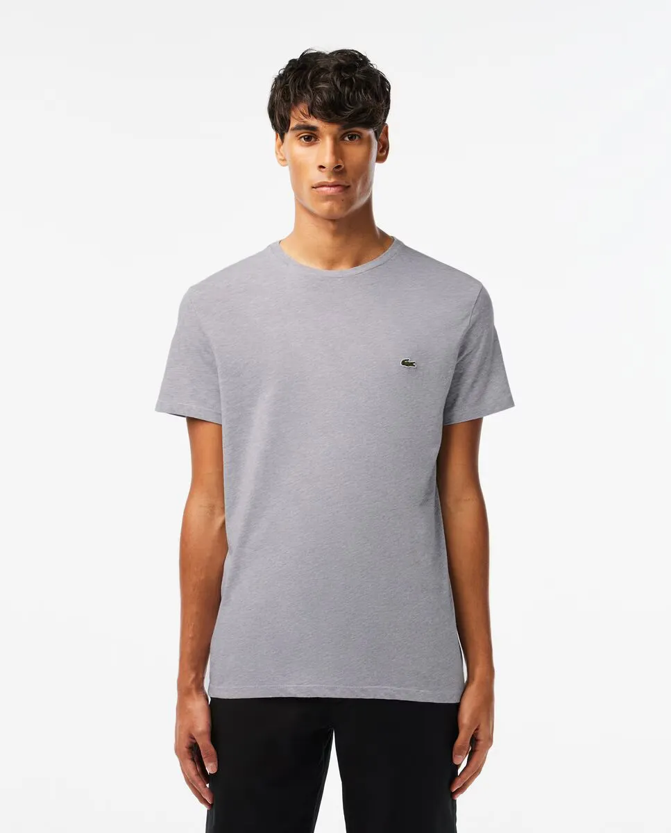 

Мужская футболка из пима-хлопка с коротким рукавом Lacoste, светло-серый