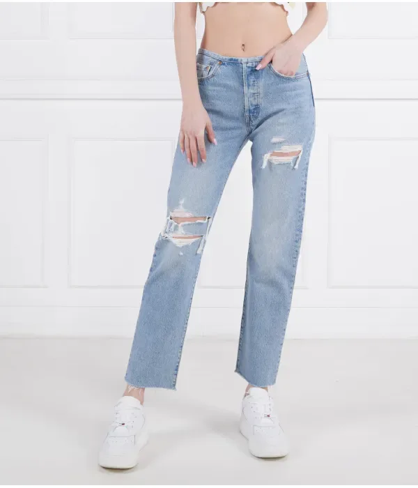 Джинсы 501 с мини-талией straight fit Levi'S, небесно-голубой — фото 3