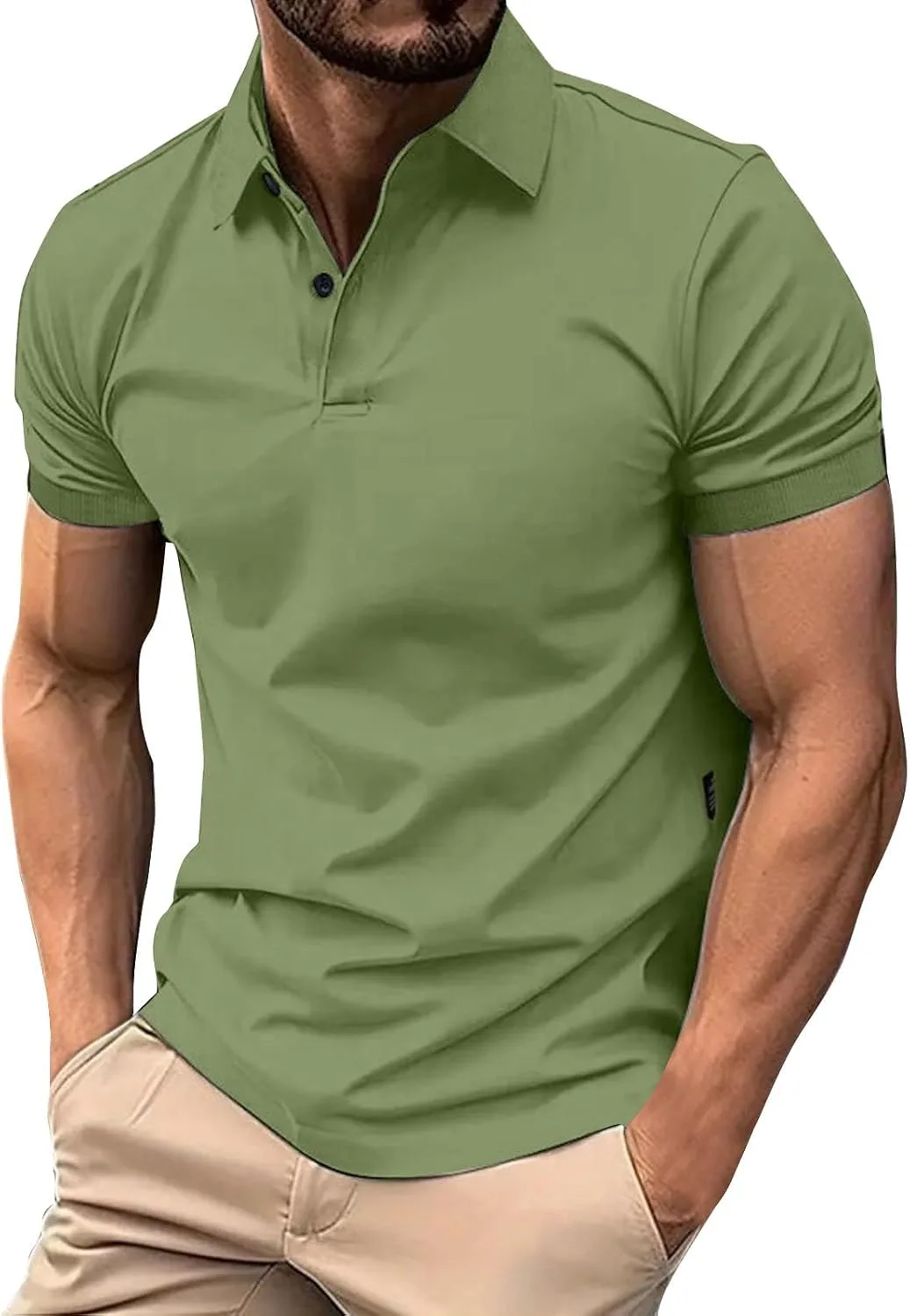 

Ymosrh мужская поло с коротким рукавом, летняя, Casual