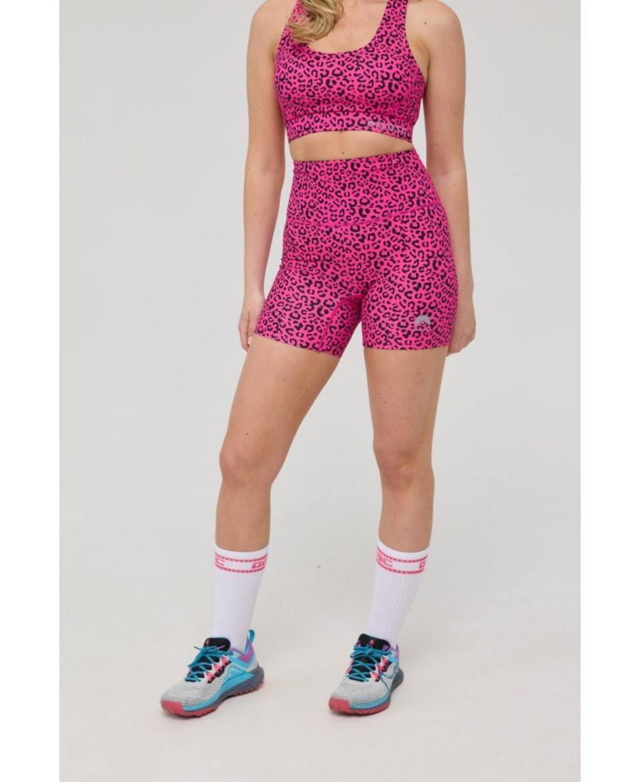 

Женские шорты Infinite с высокой талией - розовый леопардовый принт OOSC, Pink leopard