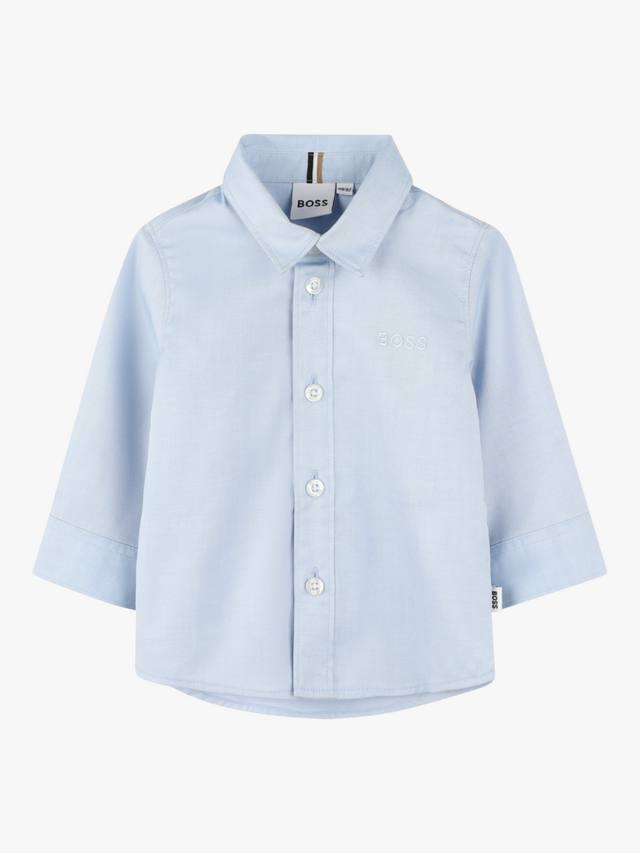 

Босс детка ткань оксфорд хлопковая рубашка HUGO BOSS, цвет Pale Blue