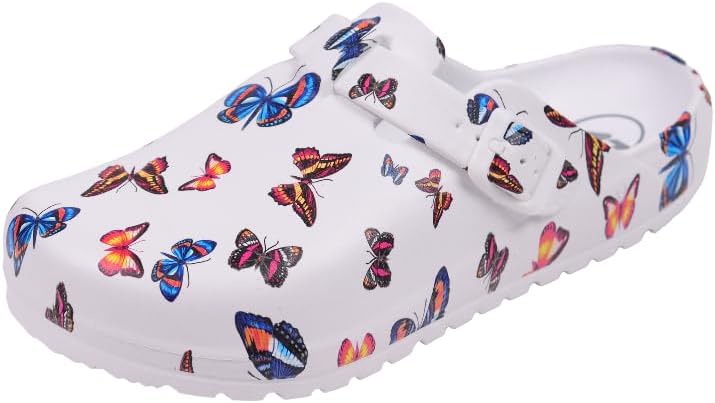 

Сабо FOUPZPAFAM из пены для женщин и мужчин, легкие дышащие сабо для мужчин и женщин, водонепроницаемые противоскользящие туфли для сада, пляжа, путешествий и повседневной носки Fourzpafam, Beautiful Butterfly