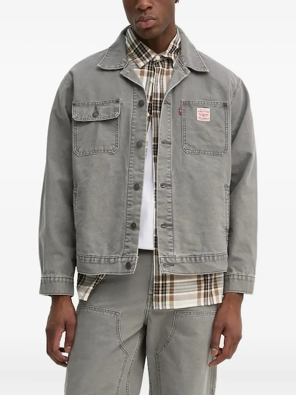 

Джинсовая куртка с накладным карманом Levi's, серый