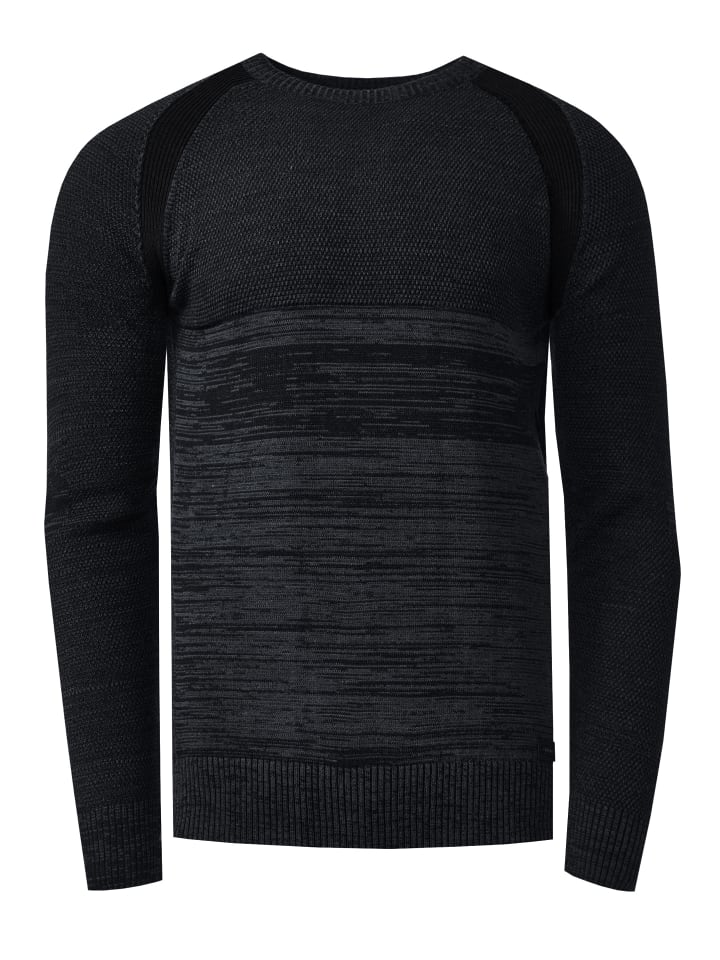 

Спортивный свитер тонкой вязки с круглым вырезом черного цвета Rusty Neal