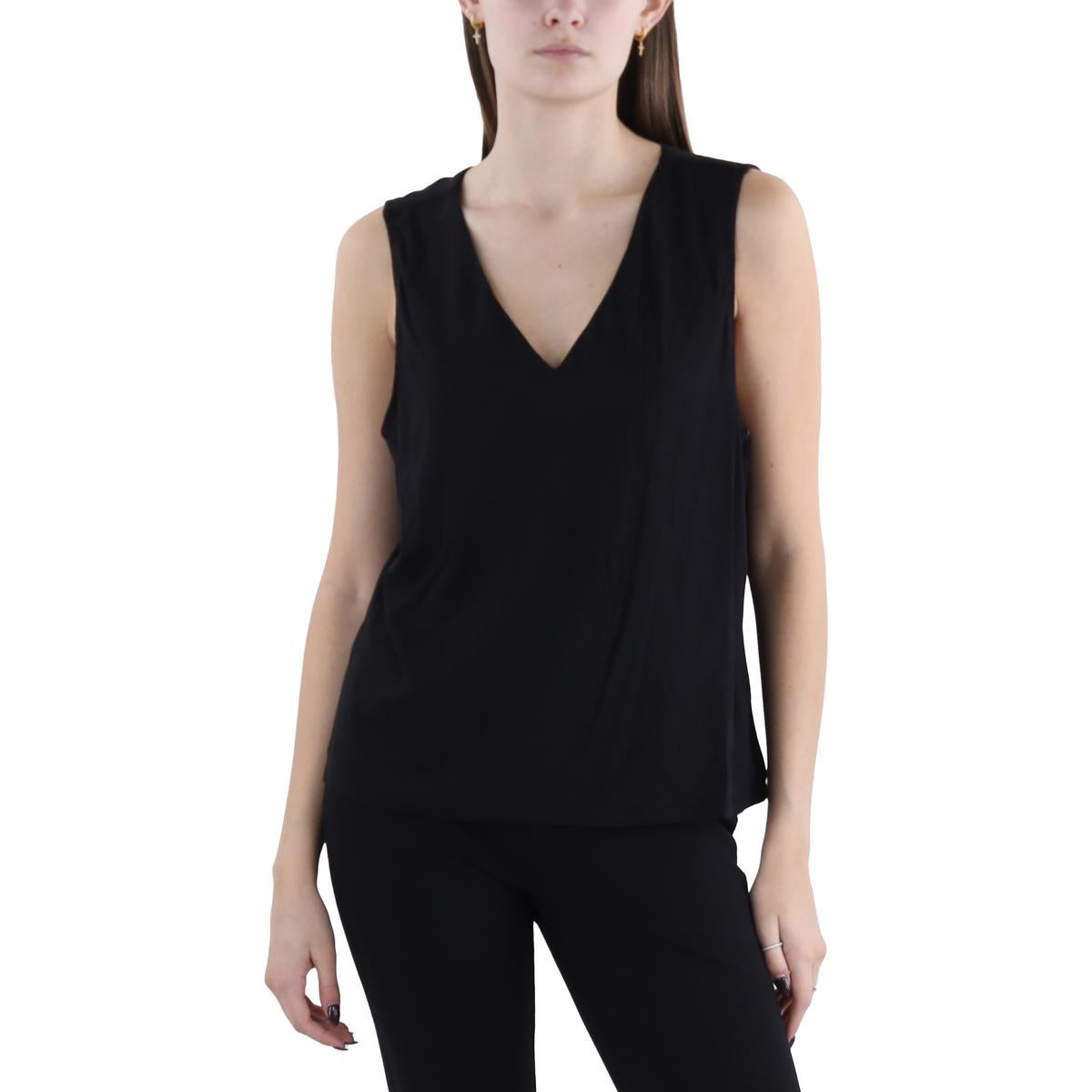 

Женская майка с вырезом на спине и V-образным вырезом Vince Camuto, цвет rich black