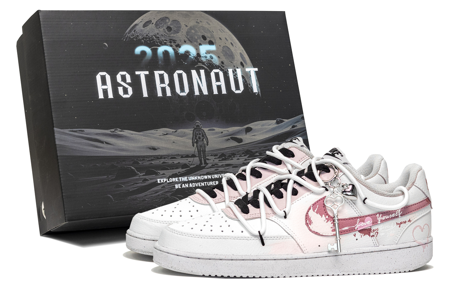 

Кроссовки low top Court Vision 1 Great Journey West, Heartbeat Bubu, Special Shoe Box Nike, розовый