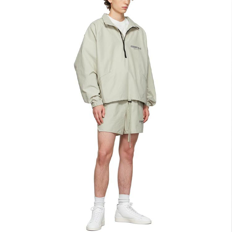Куртка Fear of God Essentials FW21 Half-zip Track Jacket Green/Concrete — фото 4