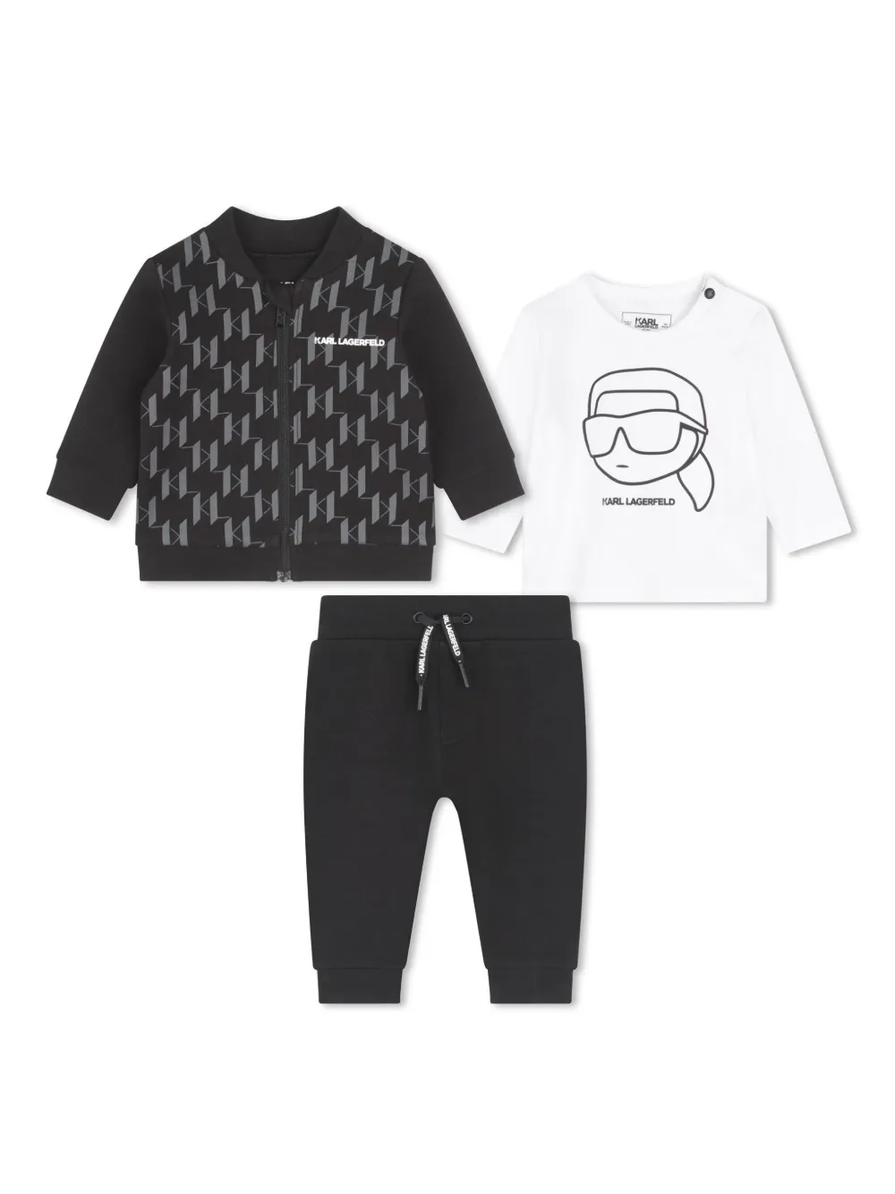 

Спортивный костюм с монограммой KARL LAGERFELD KIDS, белый