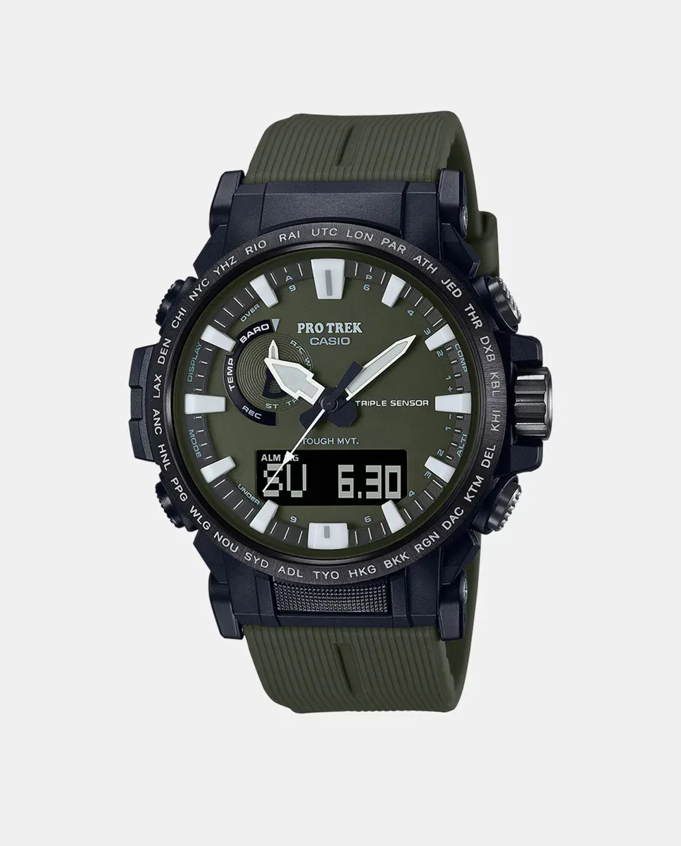 

Protrek PRW-61Y-3ER Мужские часы из зеленой резины Casio, зеленый