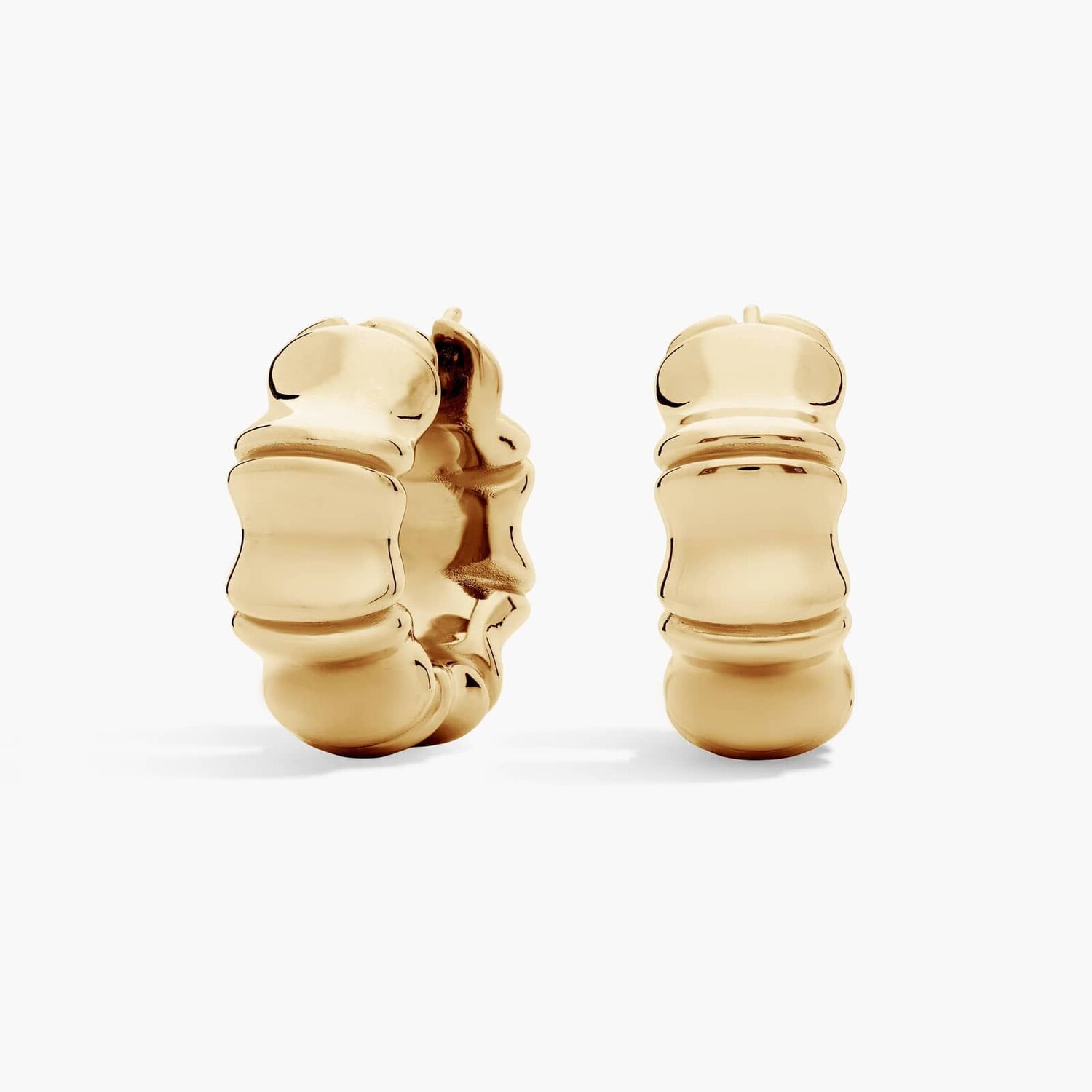 

Серьги-хаги Bamboo Huggie из желтого золота 14 карат Blue Nile