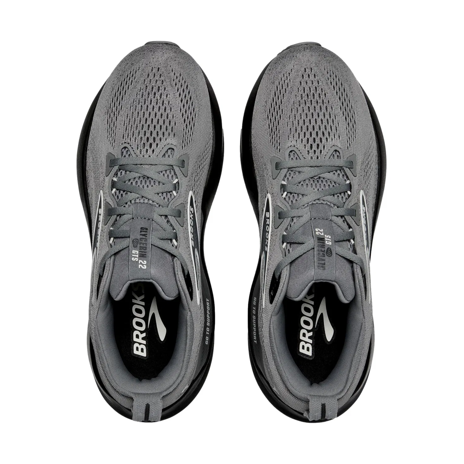 Brooks Glycerin GTS 22 Primer Gray / Ebony / Bluewash 110446-1D-078 Men's — фото 2