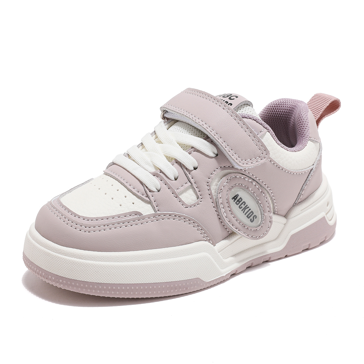 

Износостойкие, легкие, амортизирующие, низкие детские кроссовки для скейтбординга ABC KIDS, белый/розовый