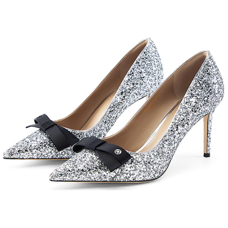 Туфли-лодочки на тонком каблуке 8,5 см NINE WEST, розовое золото черный — фото 4