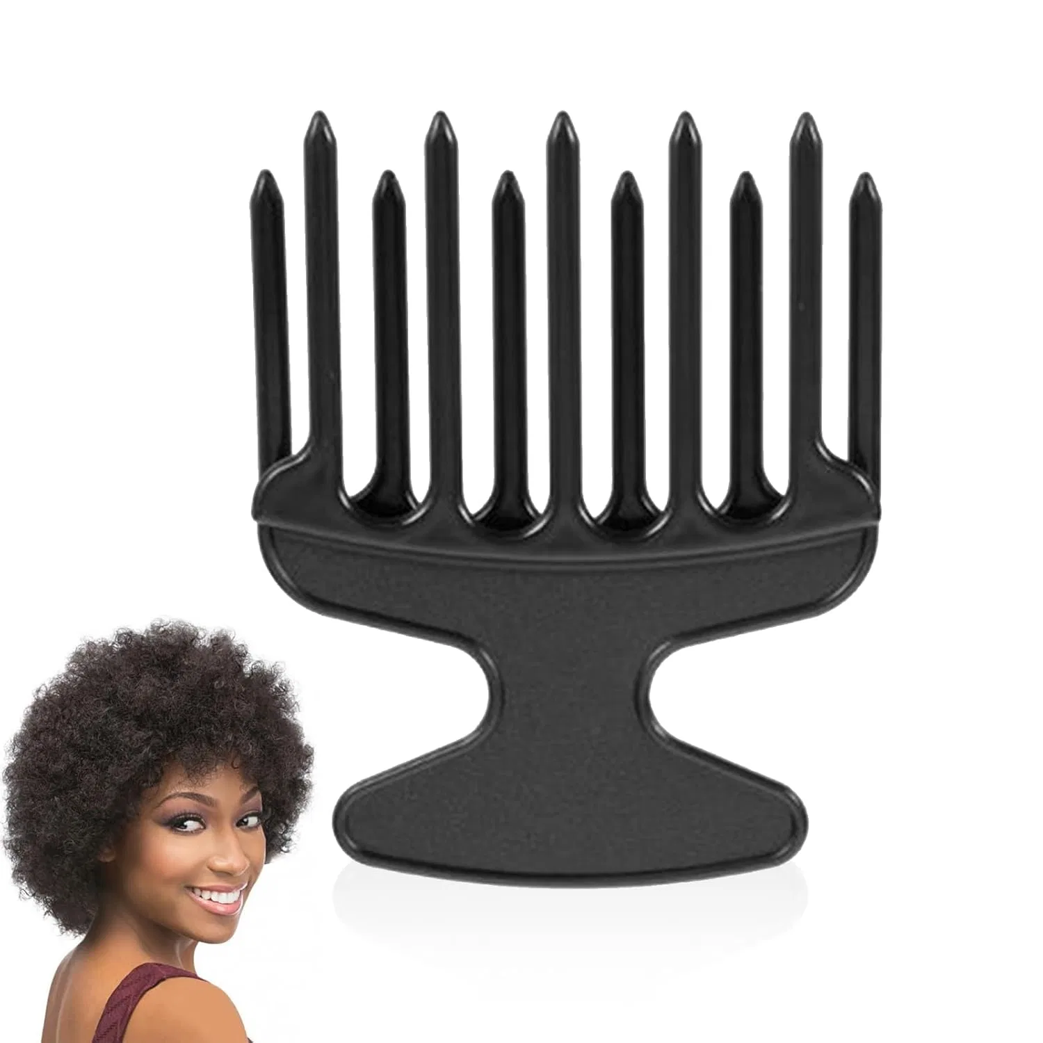 Расческа для кудрявых волос Finger Styler Afro Comb, черная Daaiziii