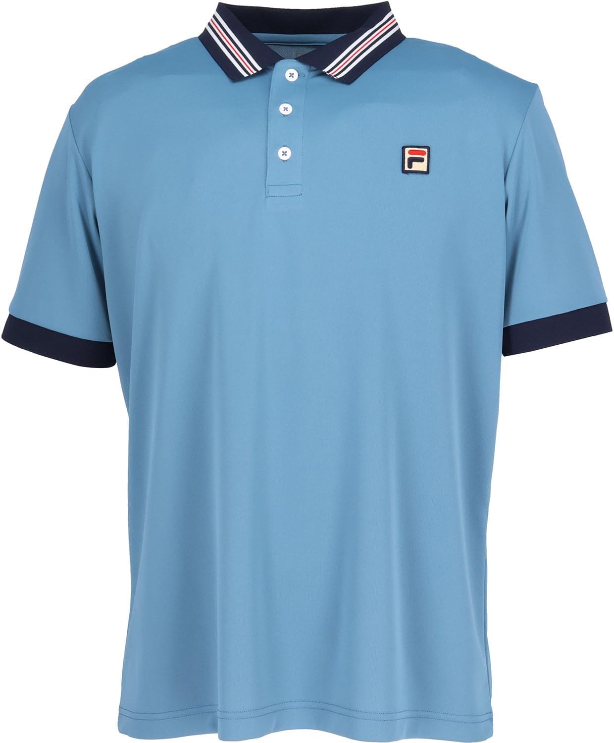 

Мужская поло-рубашка Fila TENNIS с коротким рукавом, влагоотводящая, быстросохнущая, с защитой от УФ-излучения, EM0263, темно-синий