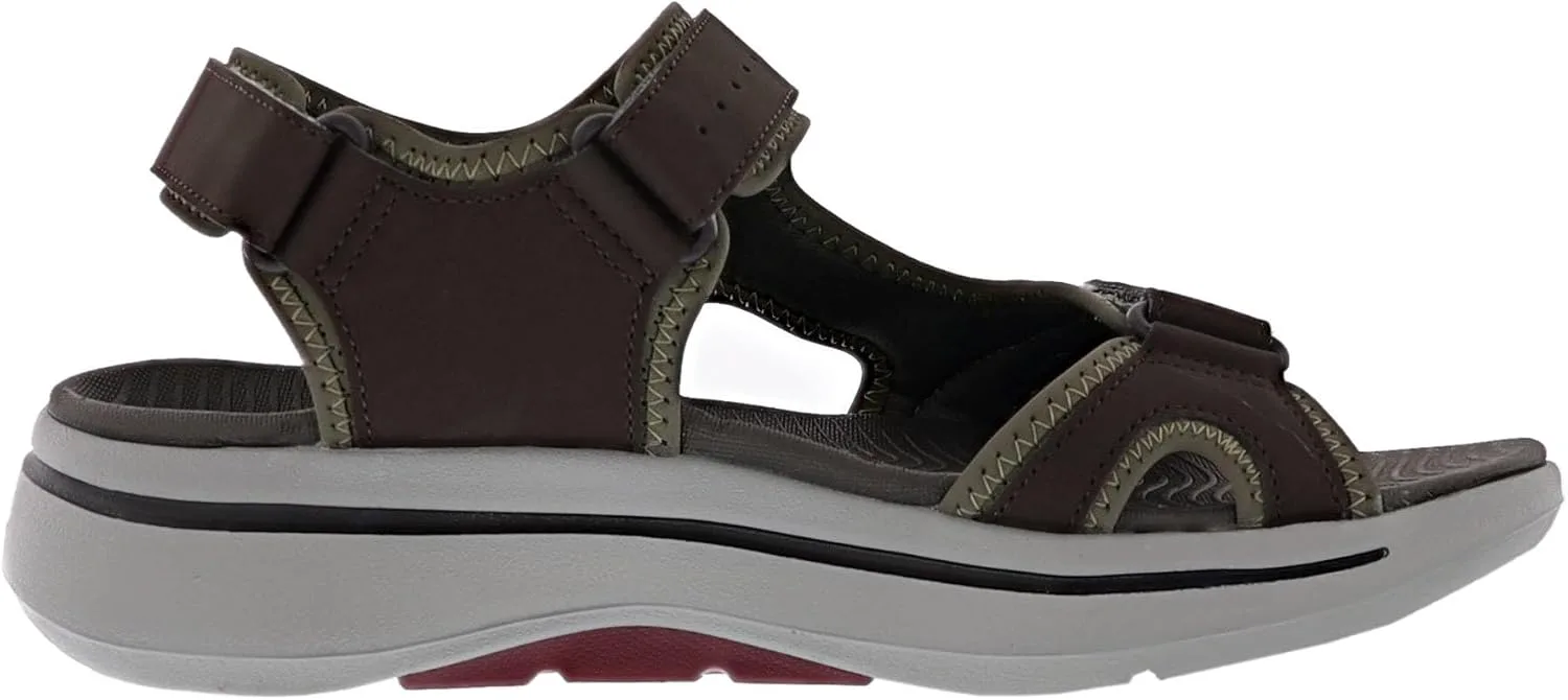 Мужские сандалии Skechers Go Walk Arch Fit - Mission II, оливковый — фото 2