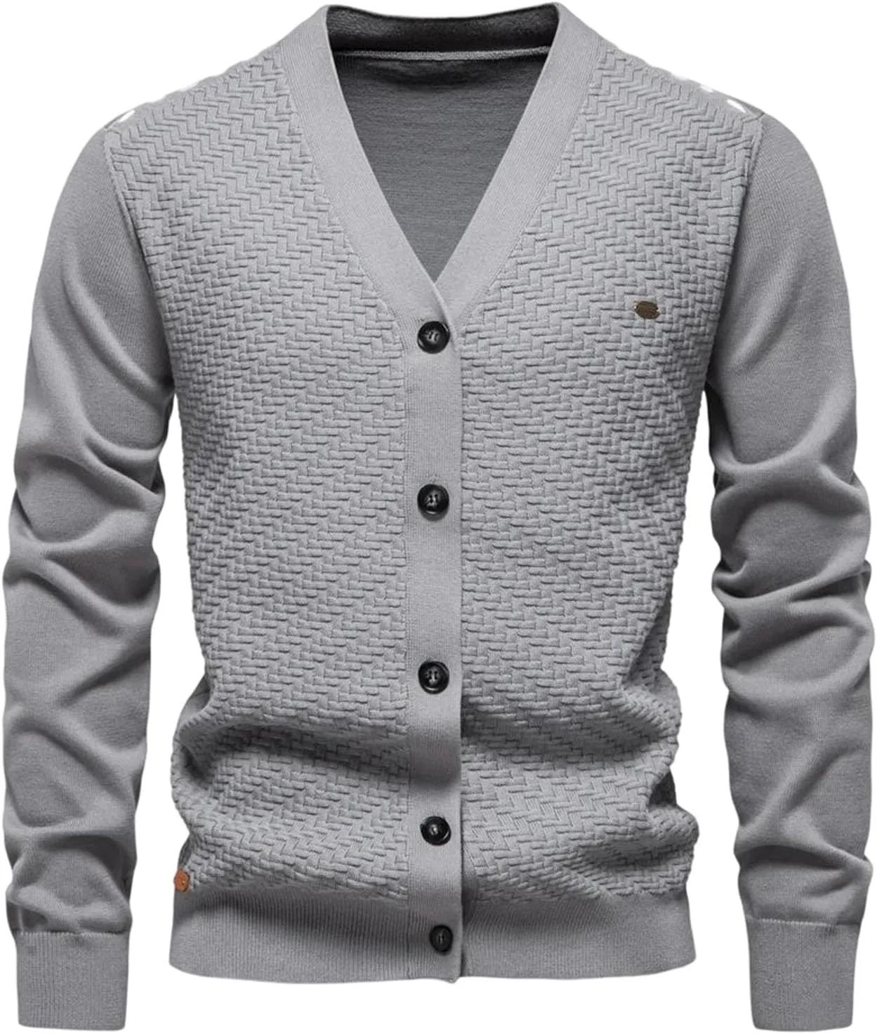 

Мужской кардиган с V-образным вырезом и пайетками