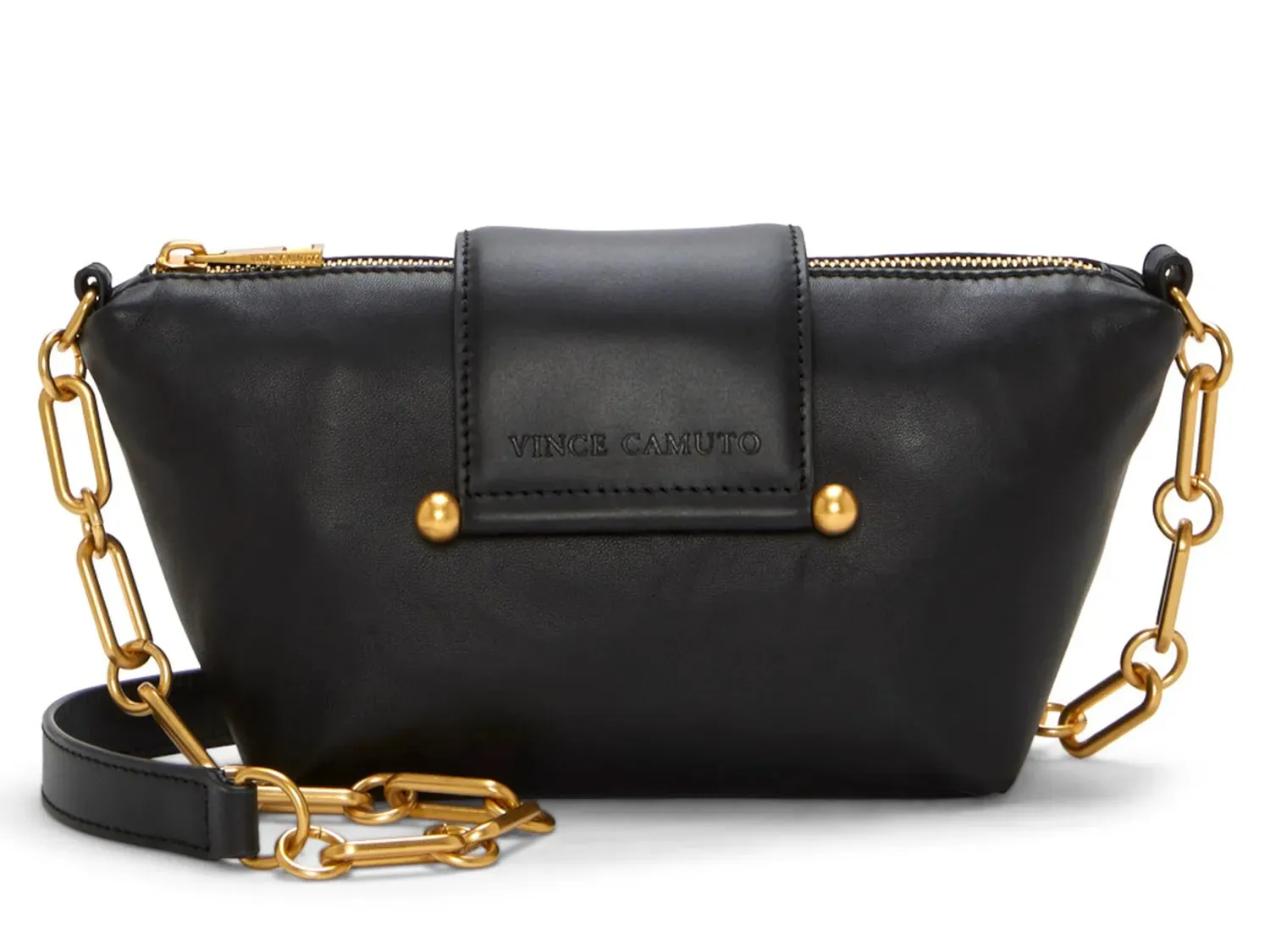 

Кожаная сумка через плечо Vince Camuto Selah, черная, Черный, Кожаная сумка через плечо Vince Camuto Selah, черная