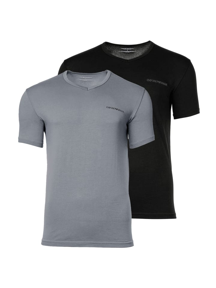 

Emporio Armani Комплект из 2 футболок серого/черного цвета, Черный, Emporio Armani Комплект из 2 футболок серого/черного цвета