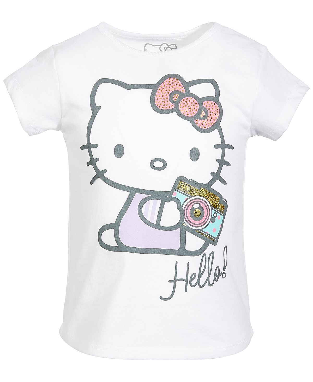 

Футболка Hello Kitty с фотоаппаратом для маленьких девочек Disney