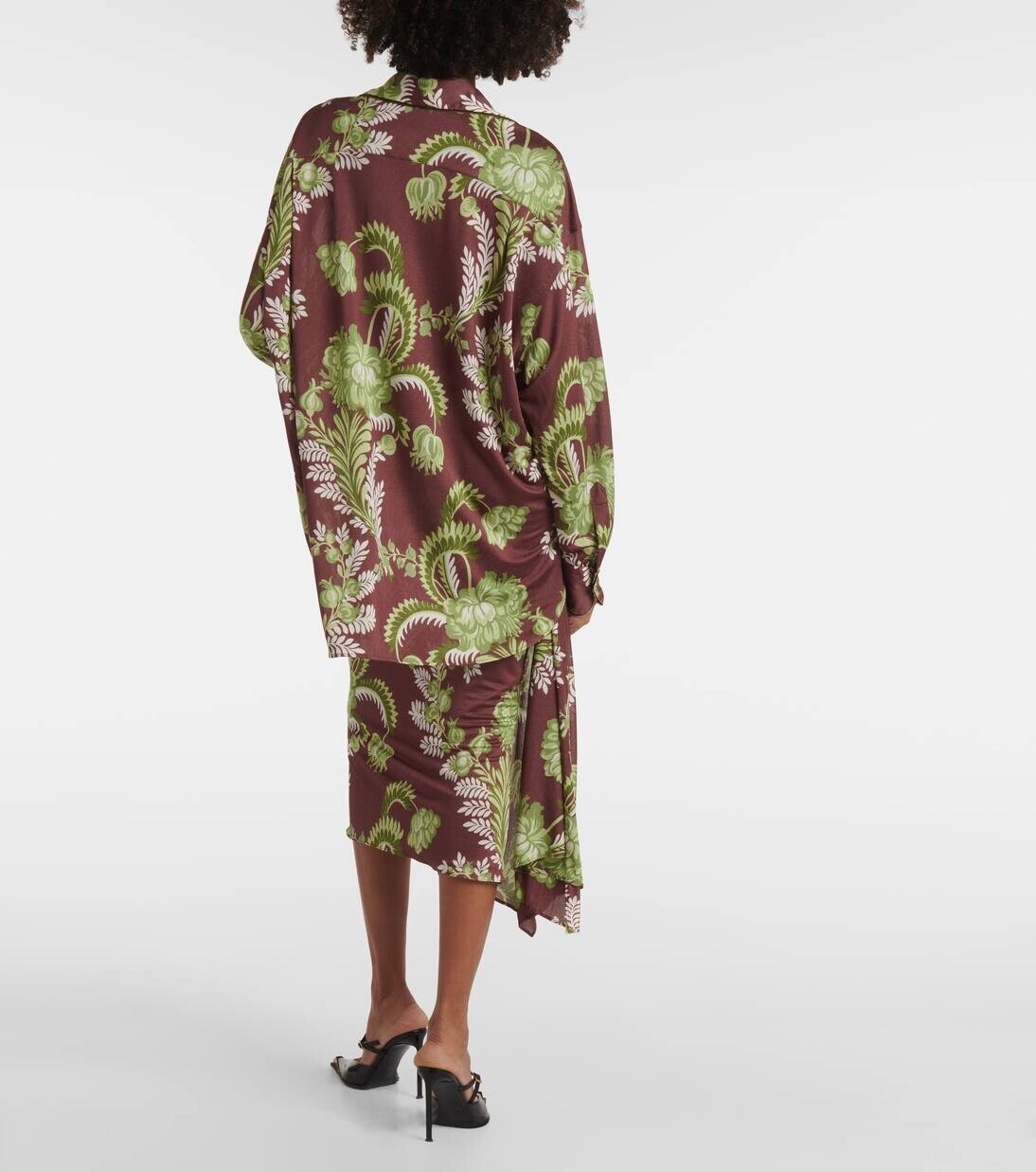 Цветочная рубашка свободного покроя Etro, цвет print on brown base — фото 3